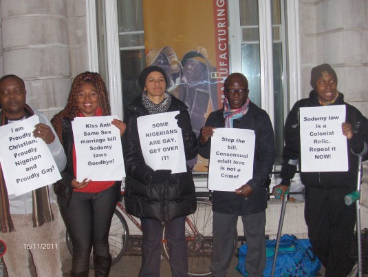 Nigerian LGBTI In Diaspora Against Anti-Same Laws. Protest Londo 006